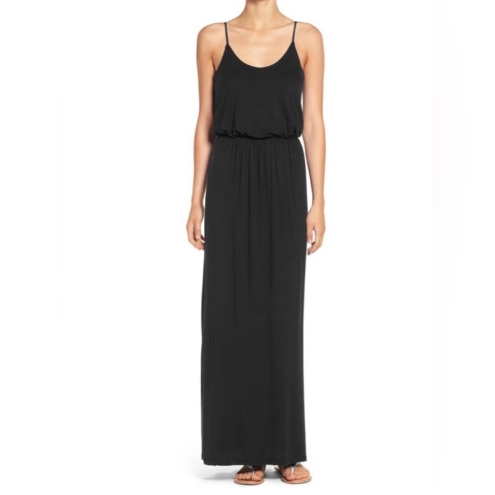 Brand New Papermoon Wendilyn Black Knit Strappy Racerback Maxi Dress (Size XL)